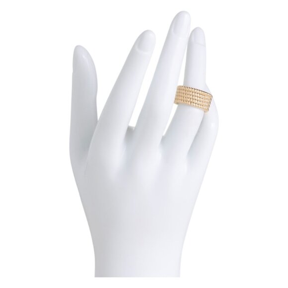 MILOR GOLD Made In Italy 14kt Gold Diamond Cut Stacked Ring - Picture 1 of 3